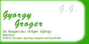 gyorgy groger business card